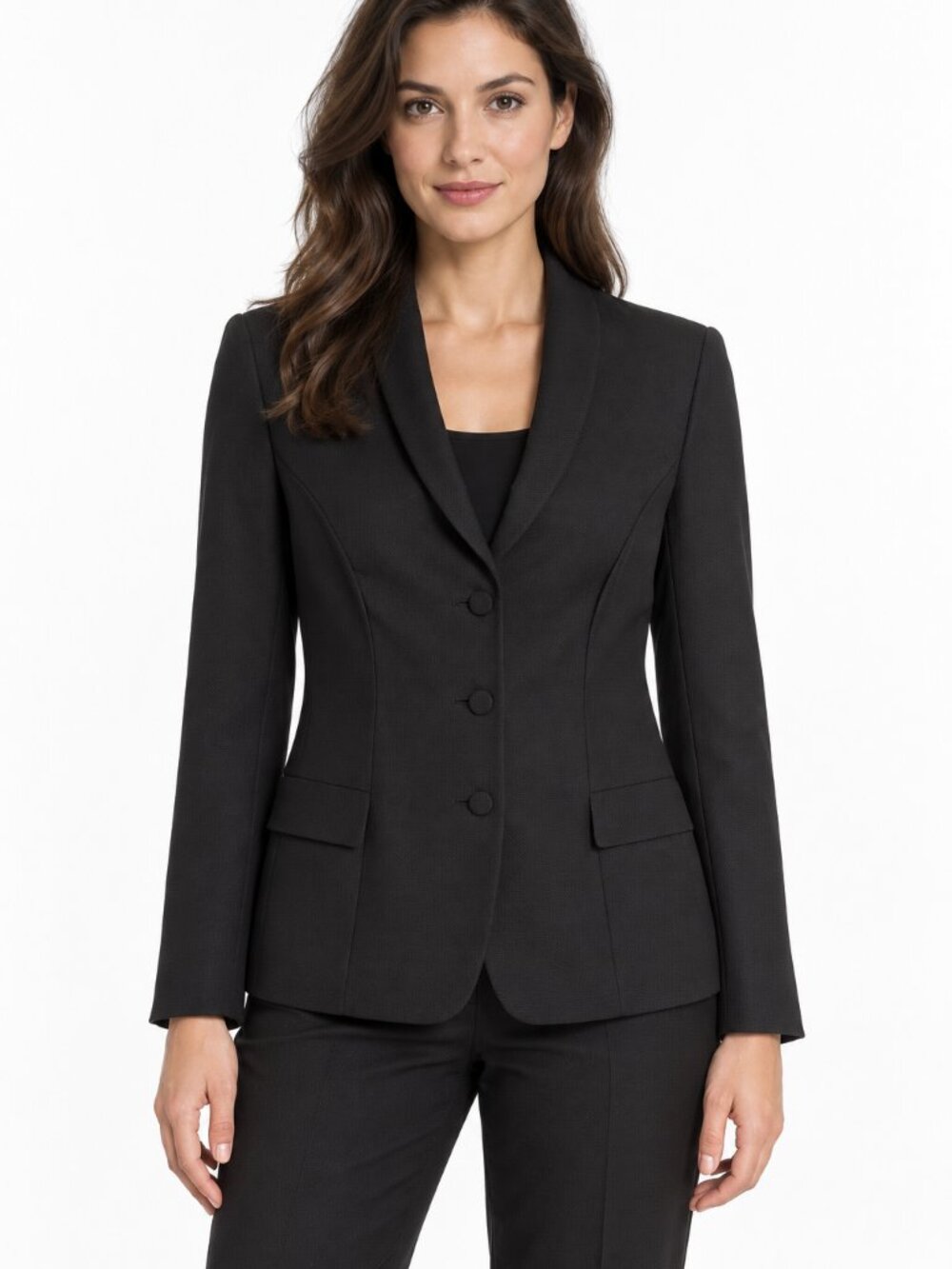 Giorgio Armani Black Wool Silk Blend Shawl Collar Blazer Jacket IT 42 US 6-8 Mad